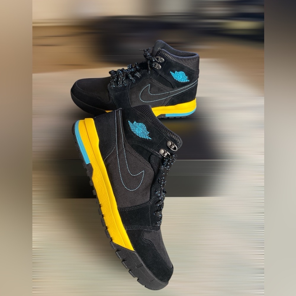 Air Jordan 1 Trek Black /Gamma Blue-Varsity Maize